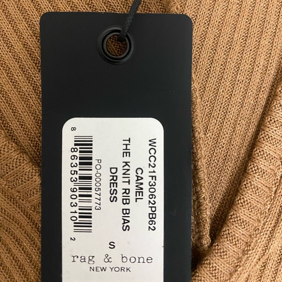 Rag & Bone The Knit Rib Bias Dress in Camel in size S - Picture 9 of 9